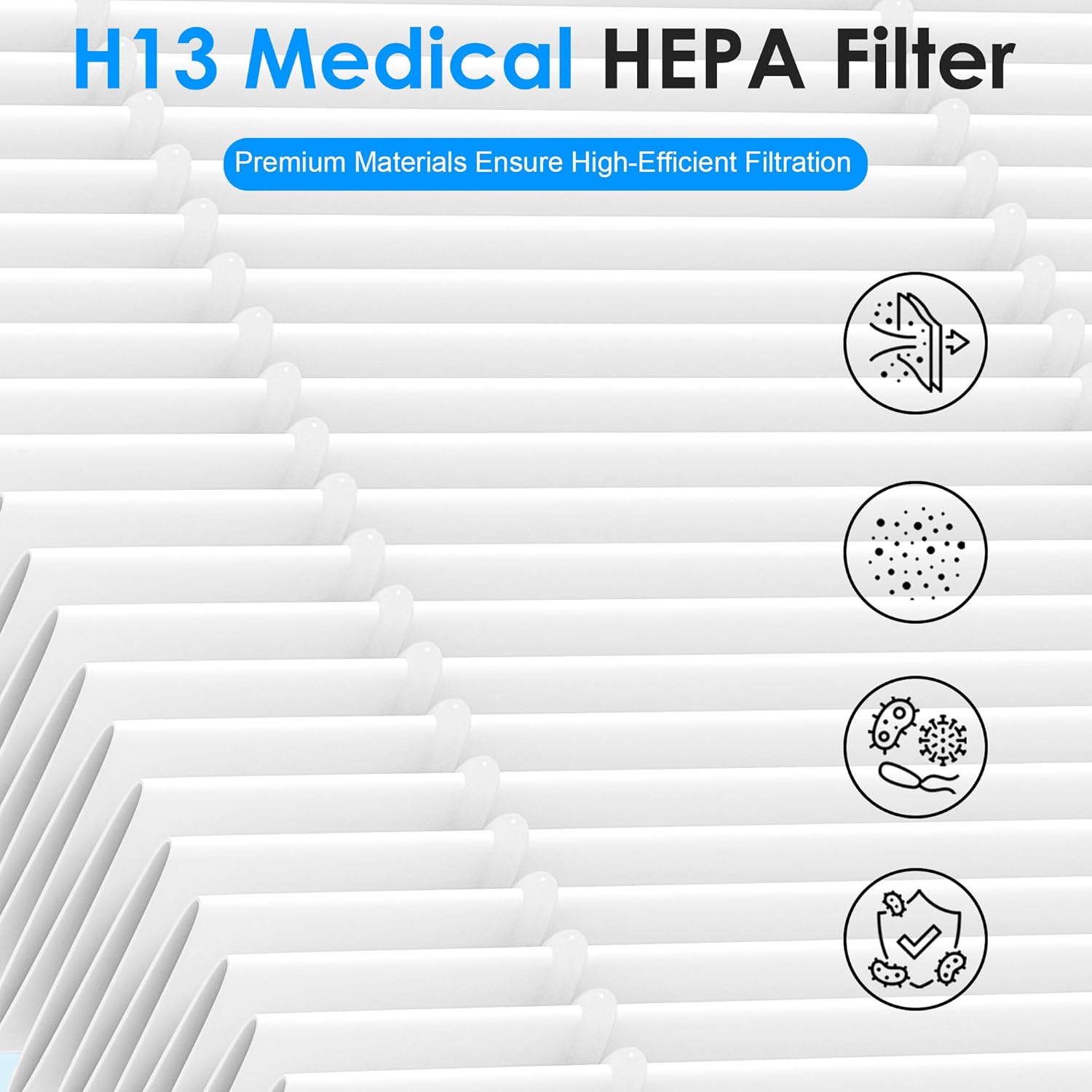 E-200 Replacement Filter Compatible with LUNINO E-200 Air Purifier, 3 Stage Filtration for LUNINO Home Large Room up to 1740sq.ft, 3 Pack H13 True HEPA Filters with Extra 8 pcs Aroma Pads - Image 5