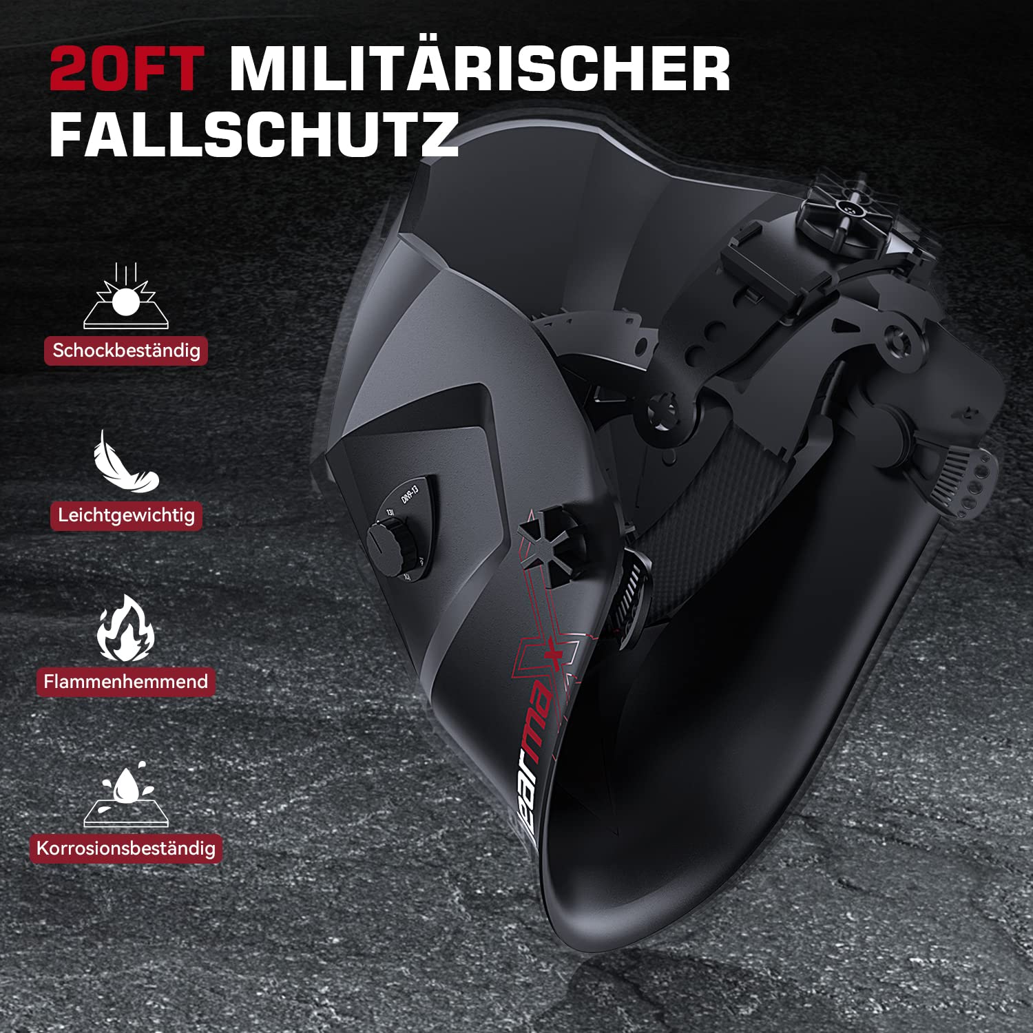 ARCCAPTAIN Kask spawalniczy Maska spawalnicza Automatyczne zaciemnienie do TIG MIG ARC, 1/1/1/1 Najwyższa przejrzystość optyczna, Ultra-lekki kask spawalniczy Automatyczne zaciemnienie