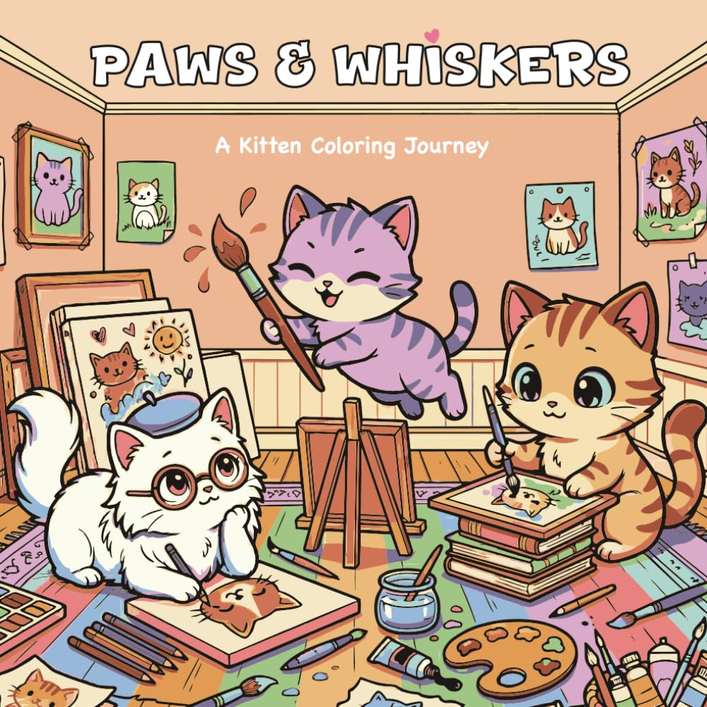 Paws & Whiskers: A kitten coloring journey (Coloring Book Series by Milkyway Freddie)