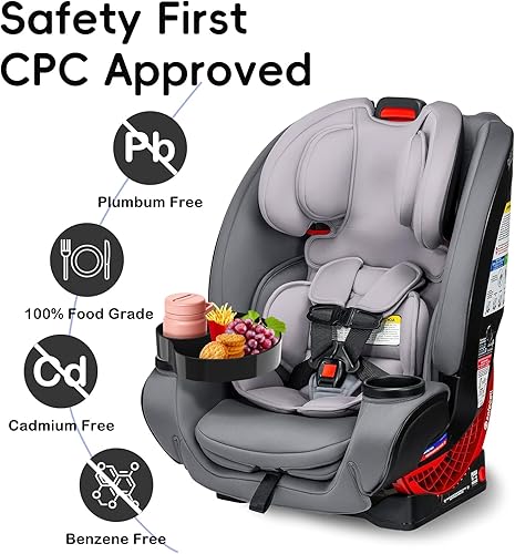 Miniatura 2 de 2 paquetes Bandeja de asiento de automóvil para niños, bandeja de viaje con portavasos para bebés pequeños, organizador de alimentos para asiento de