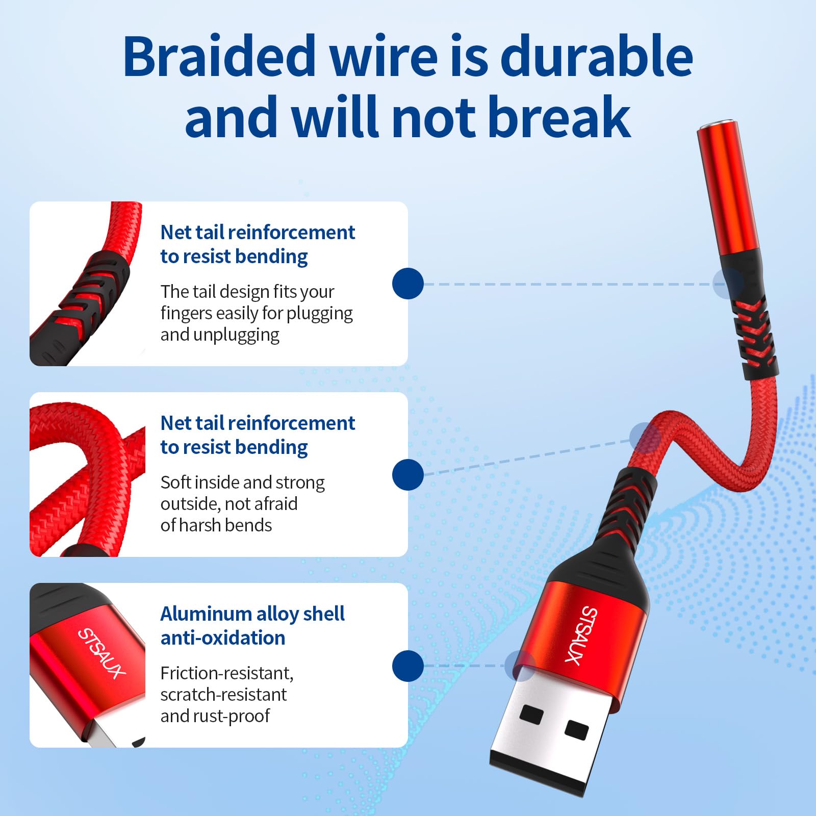 Adapter audio USB na 3,5 mm (2-pak) - USB-A do 3,5 mm TRRS 4-biegunowa żeńska zewnętrzna karta dźwiękowa stereo do słuchawek, Mac, PS4