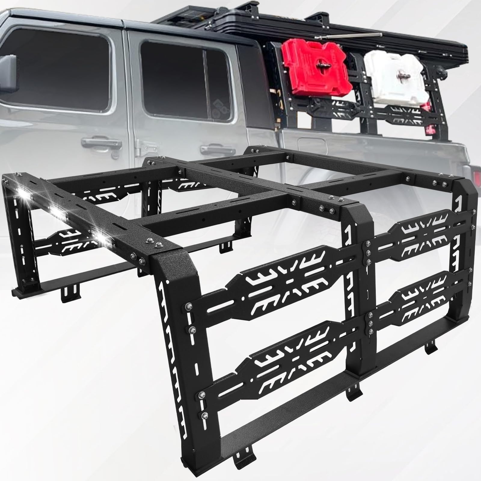 22" 1/2 High Jeep Gladiator Bed Rack, Truck Bed Rack Compatible with Jeep Gladiator Jt Without Tonneau Cover, Overland Bed Rack Bed Racks for Trucks, Black.