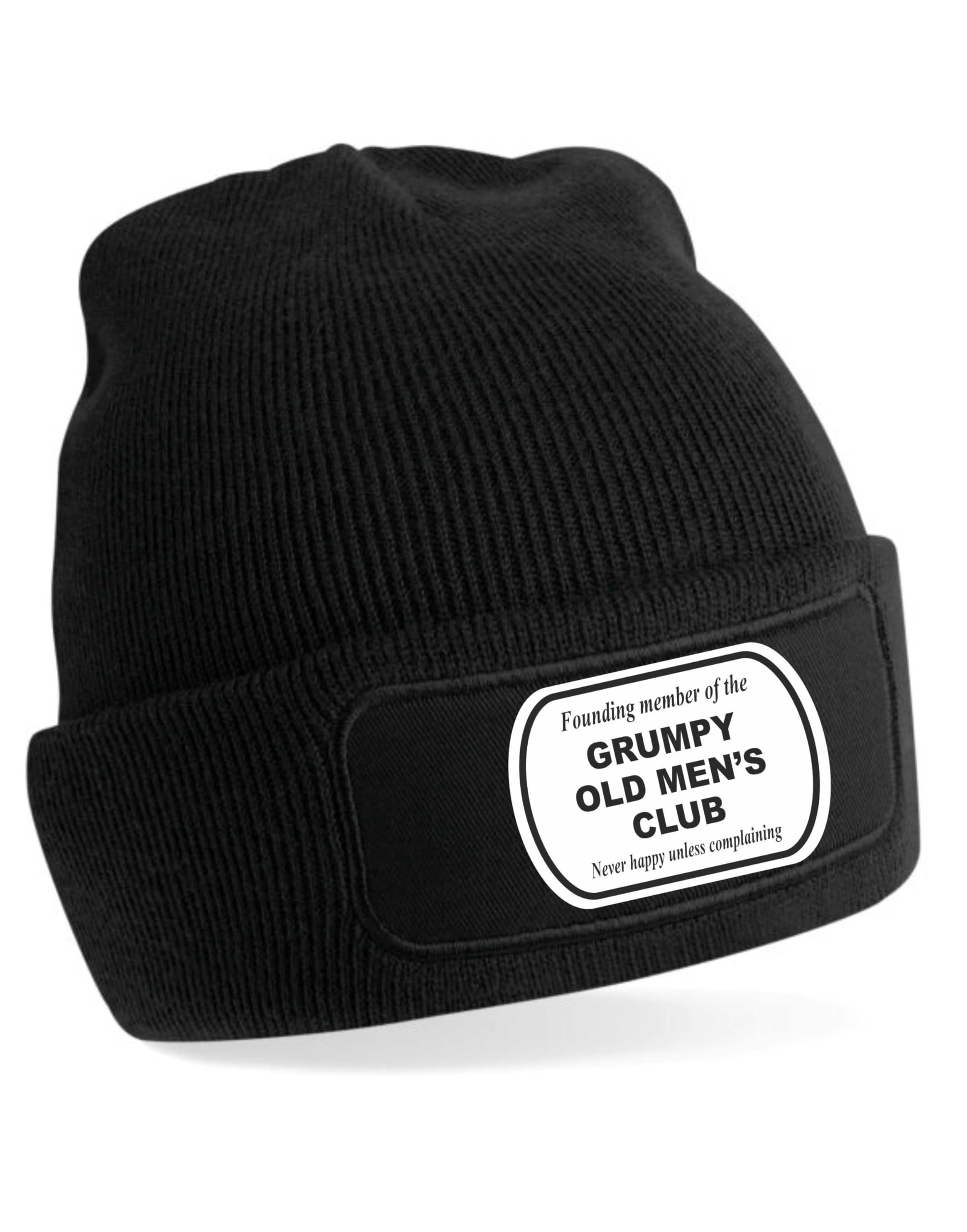Print4U Grumpy Old Men's Club Beanie Hat Funny Birthday Present for Men Black