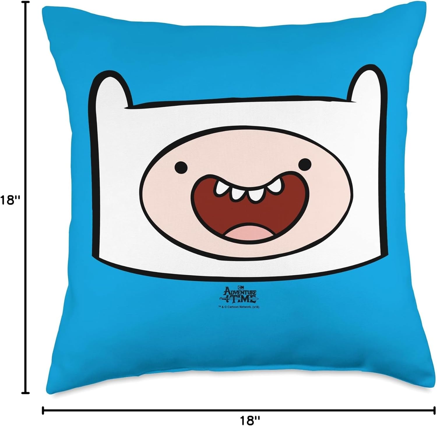 Adventure Time Finn Head Throw Pillow
