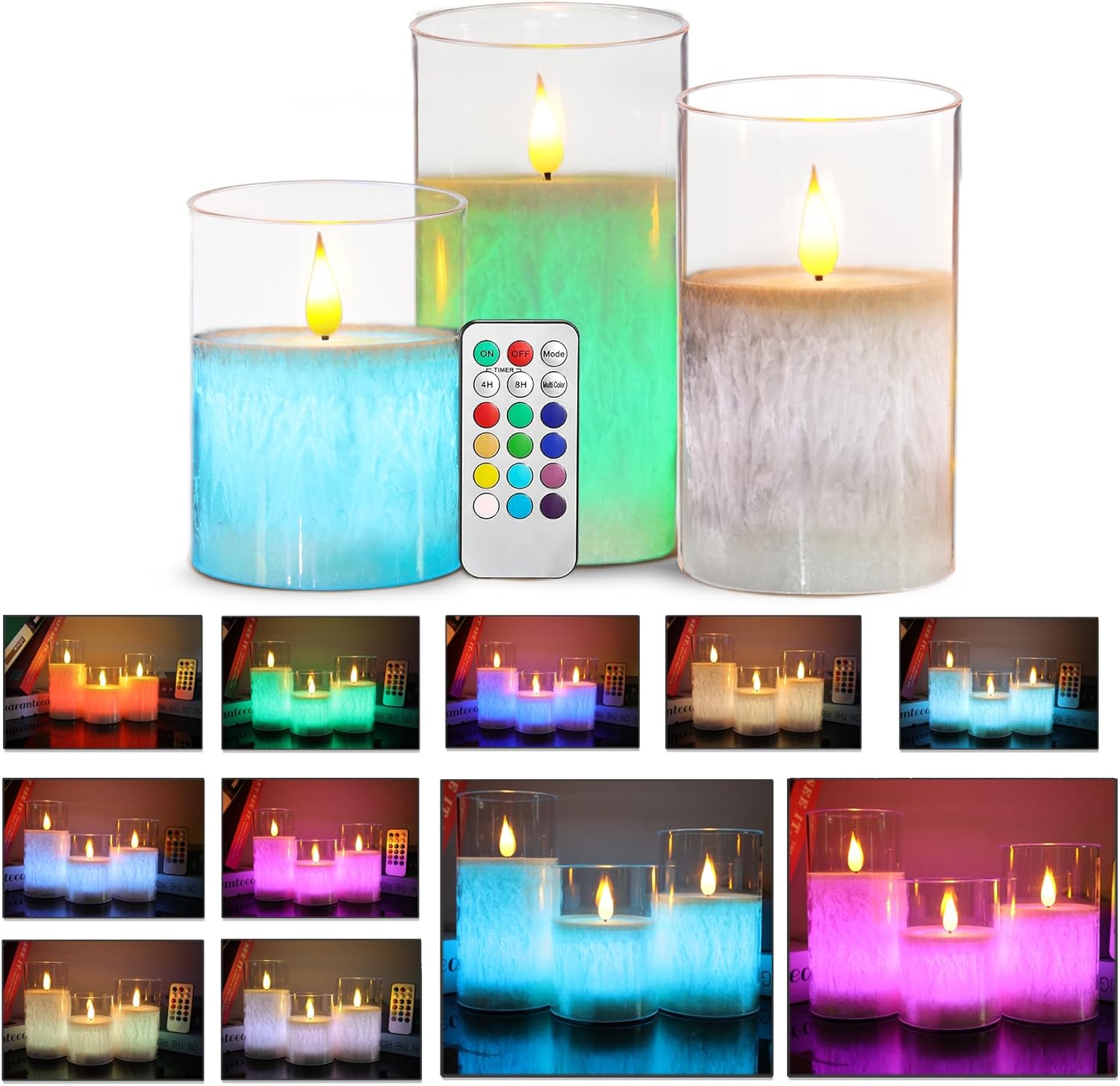 Da by Color Changing Flameless Candle, BatteryPowered LED Pillar