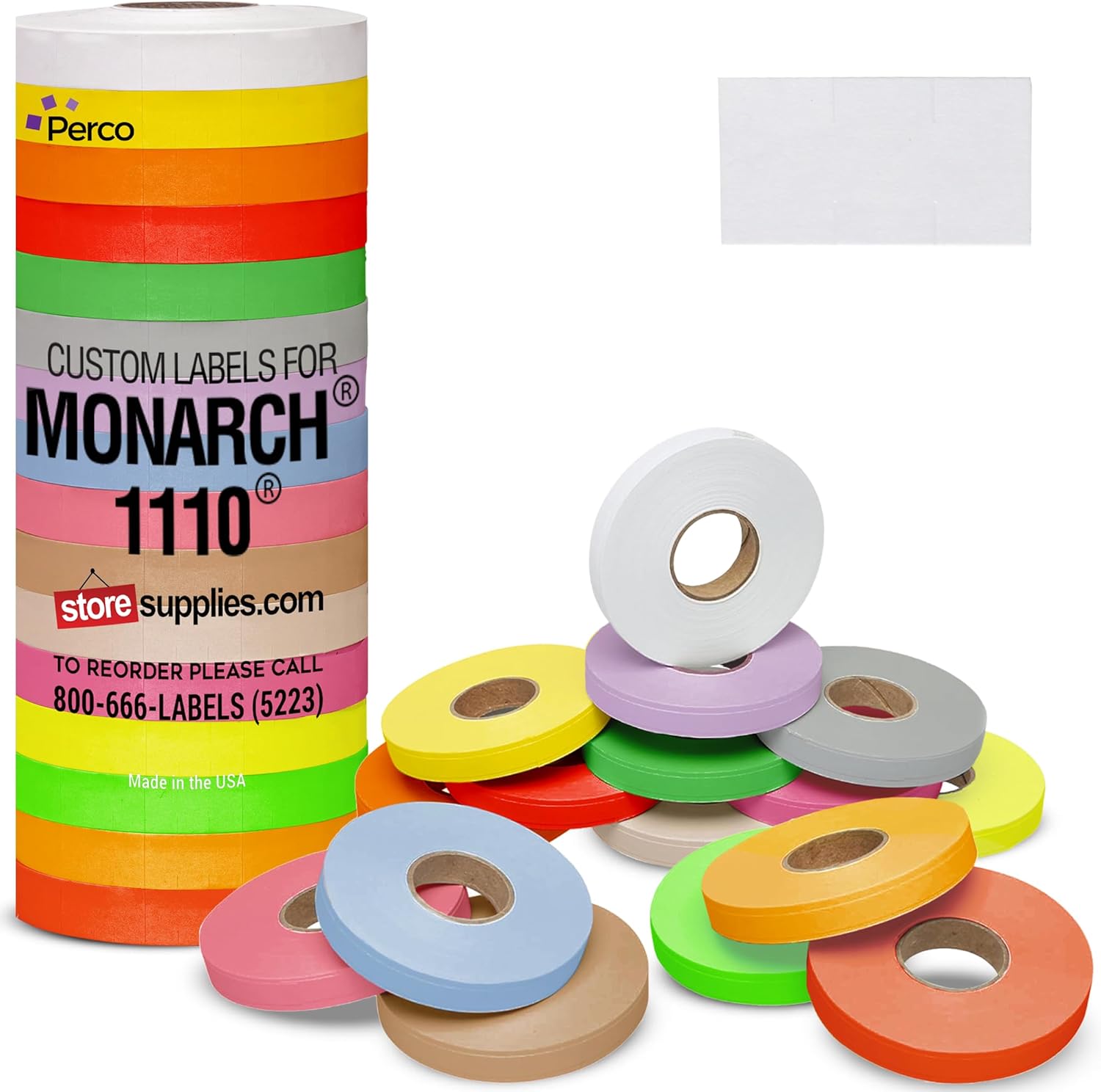 White Pricing Labels for Monarch 1110 Price Gun – Sixteen Rolls, 17,000 Price Marking Labels