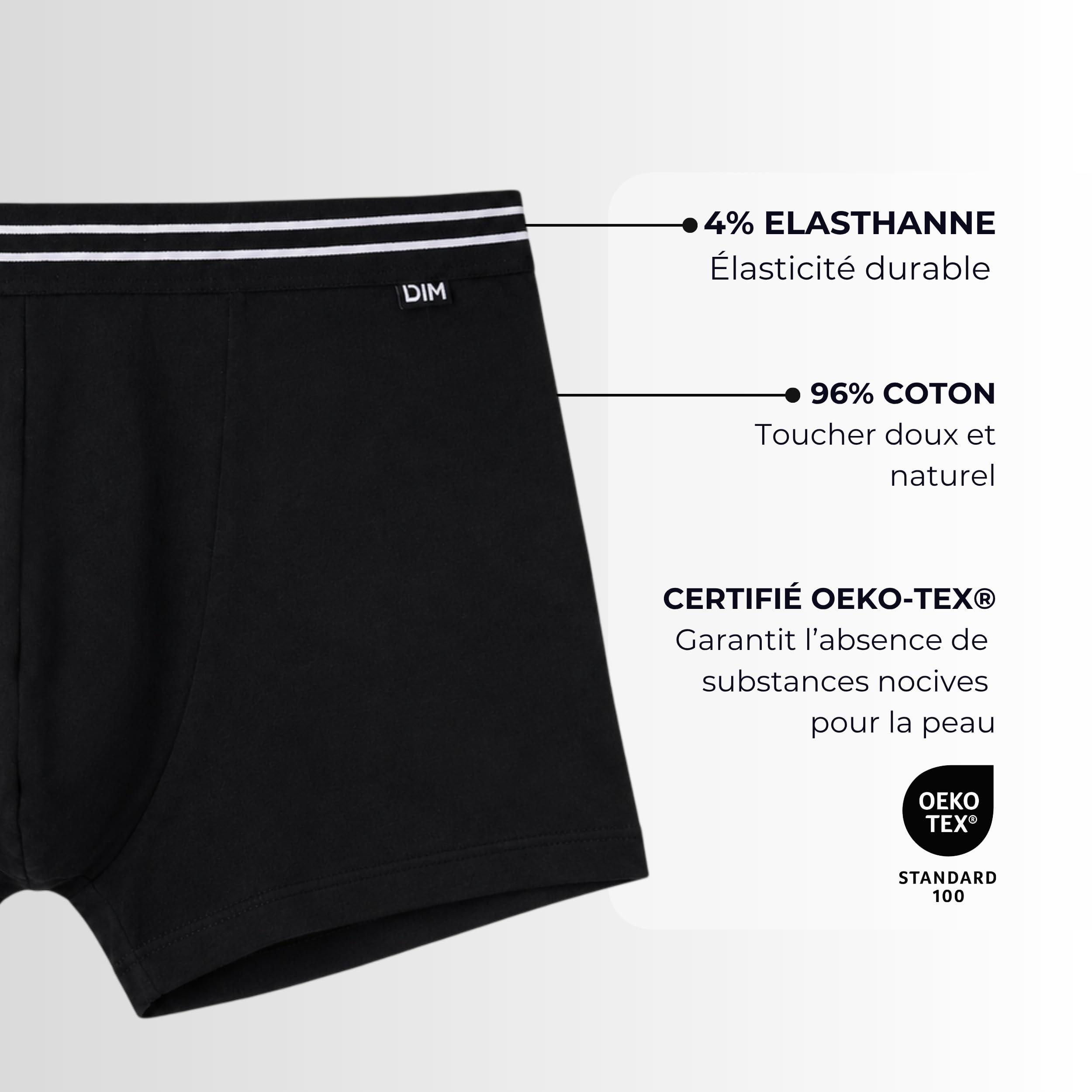 DIM Homme – Boxer Coton Stretch EcoDIM x7 | Confort Quotidien | sans Étiquette | Qualité à Prix Accessible