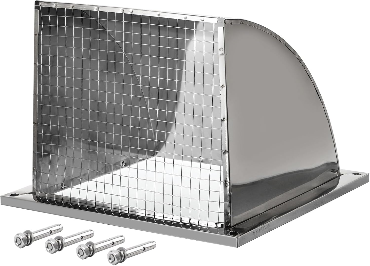 PATIKIL 12"x12" Wall Vent Cover, Exterior Dryer Vent Outlet Grille Louvered 304 Stainless Steel Outdoor Duct Ventilation with Mesh Screen for Bathroom Kitchen 12x12 Inch