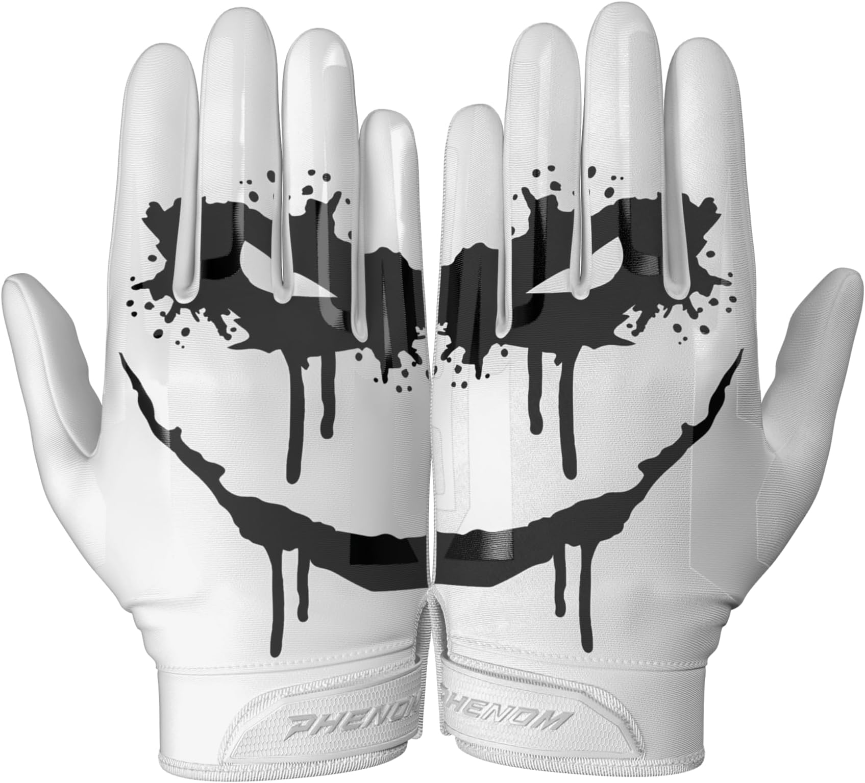 Phenom Elite Sinister Football Gloves – VPS1 | White Limited Edition | Lightweight, Super Sticky Receiver Gloves for Adults & Kids