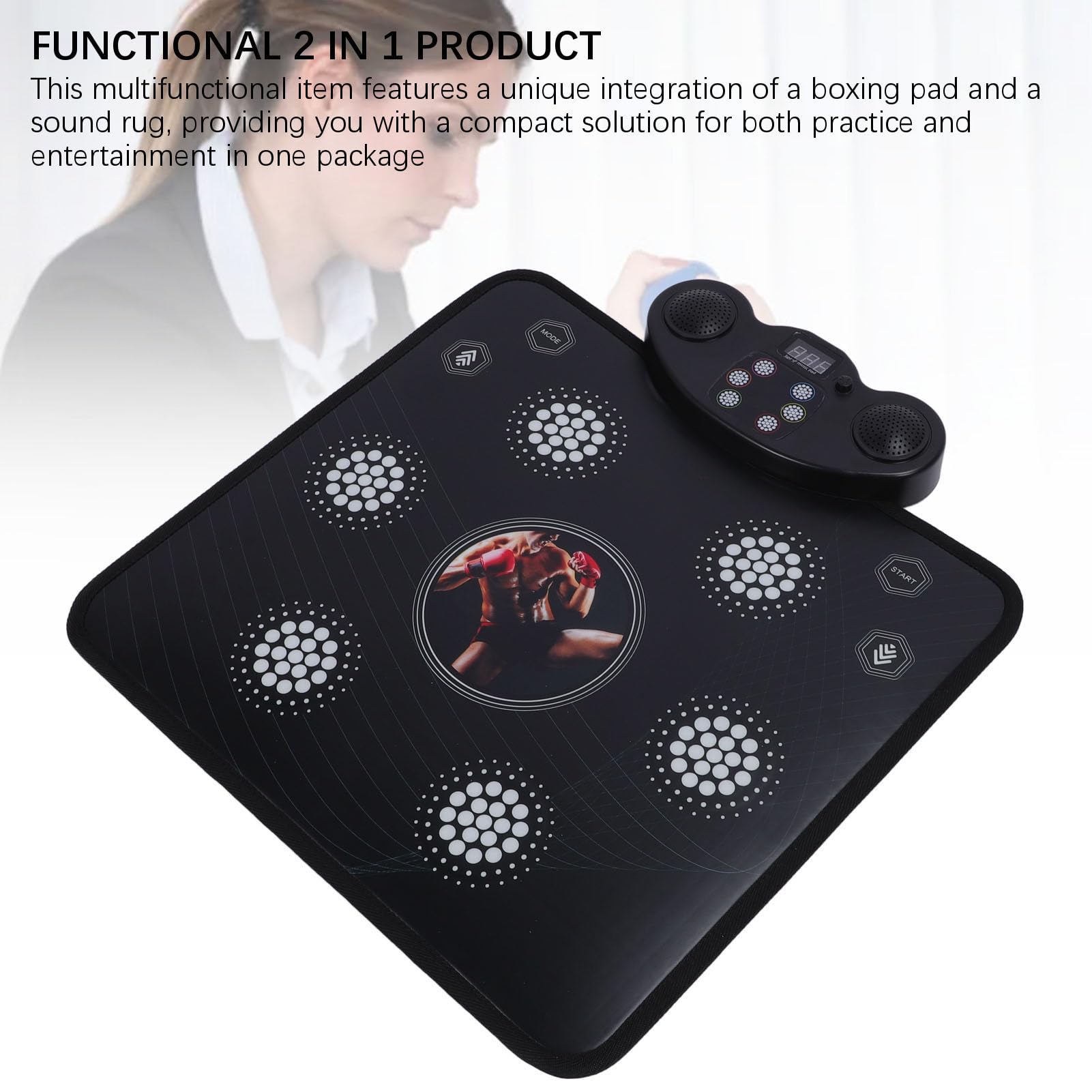 Dance Pad Music Boxing Machine con, Obiettivo Elettronico Musicale Montato a Parete, Smart BT Aggiornato 2025 per Allenamenti per la Casa e in Palestra per Adulti per
