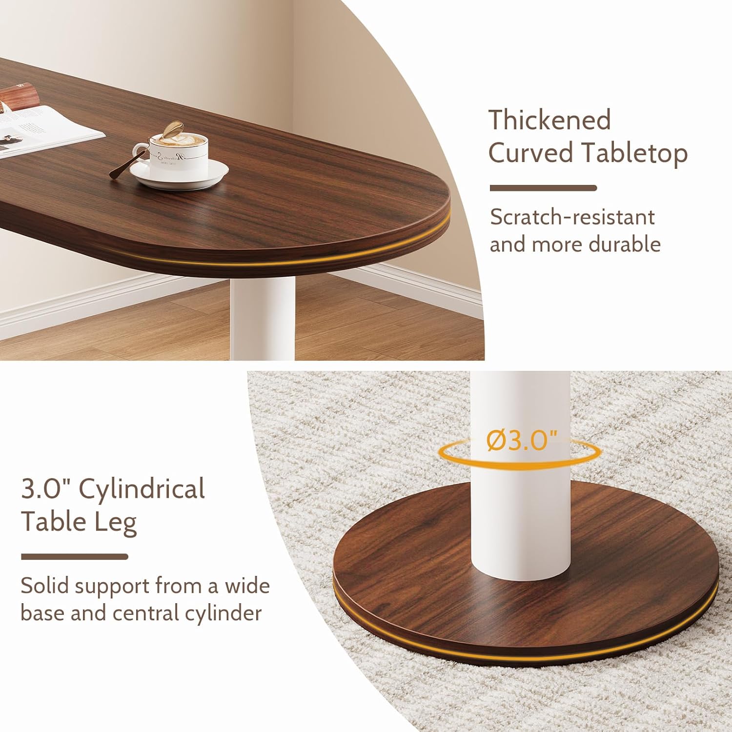 Bar Height Table, 55" Modern Kitchen Bar Table with Open Storage Shelf, Counter Height Dining Table for Kitchen, Breakfast Nook, Dining Room