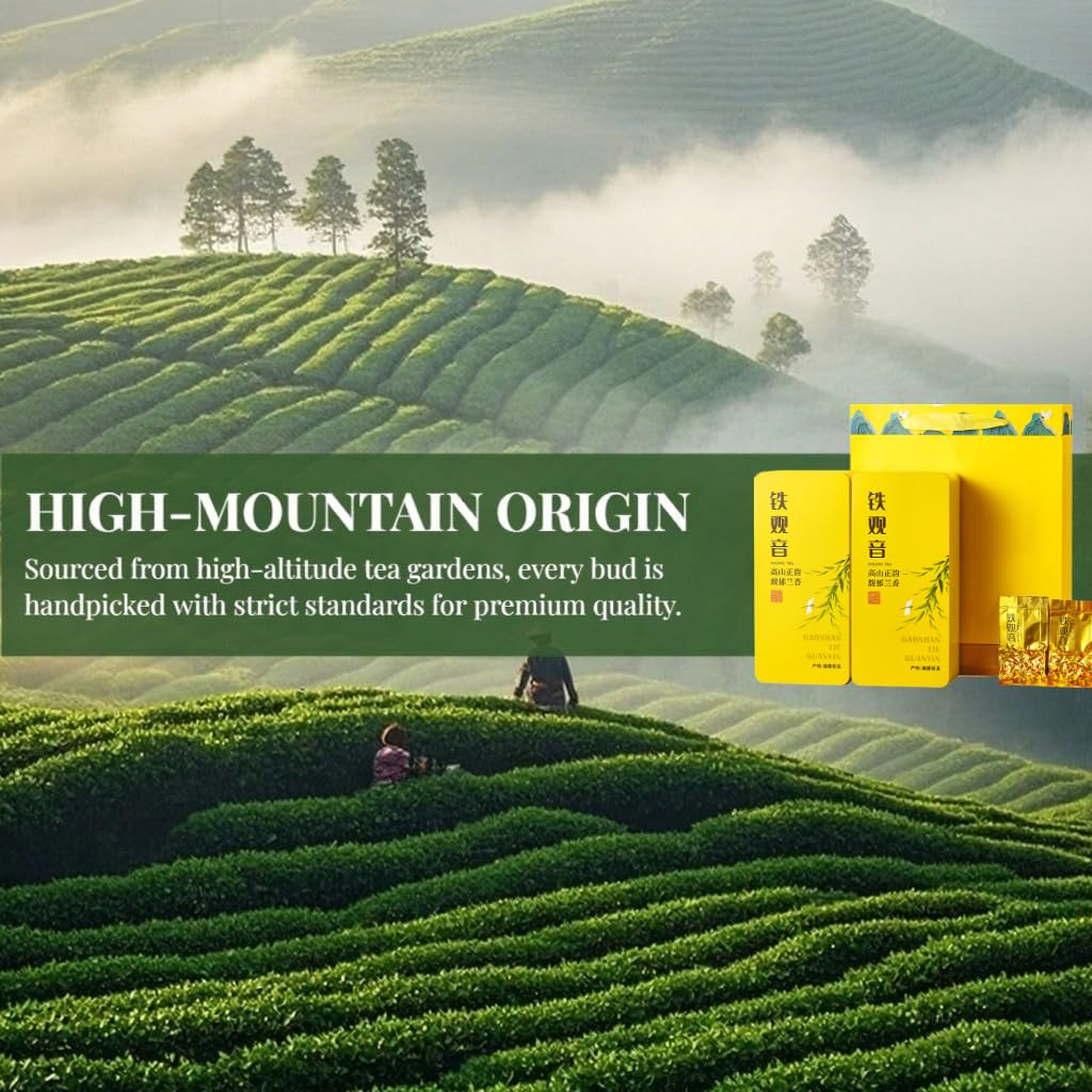 Tè Oolong Tieguanyin Premium in Foglie Sciolte | Tè Cinese d'Alta Montagna | Naturale Aroma di Orchidea | Cesto Regalo da 500g (250g X 2 Scatole)