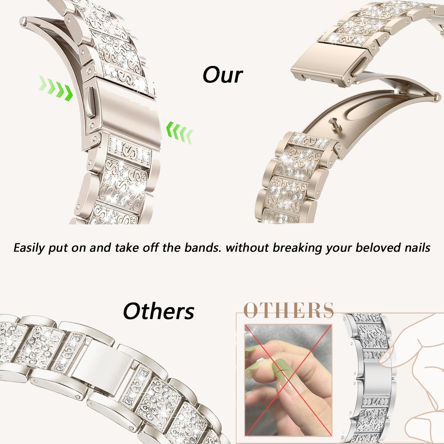 Bling Bracciale in Diamanti compatibile con Apple Watch Cinturino 38mm 40mm 41mm 42mm 44mm 45mm 46mm 49mm, Bracciale in Acciaio Inossidabile Diamanti Donne per iWatch Ultra SE 11 10 9 8 7 6 5 4