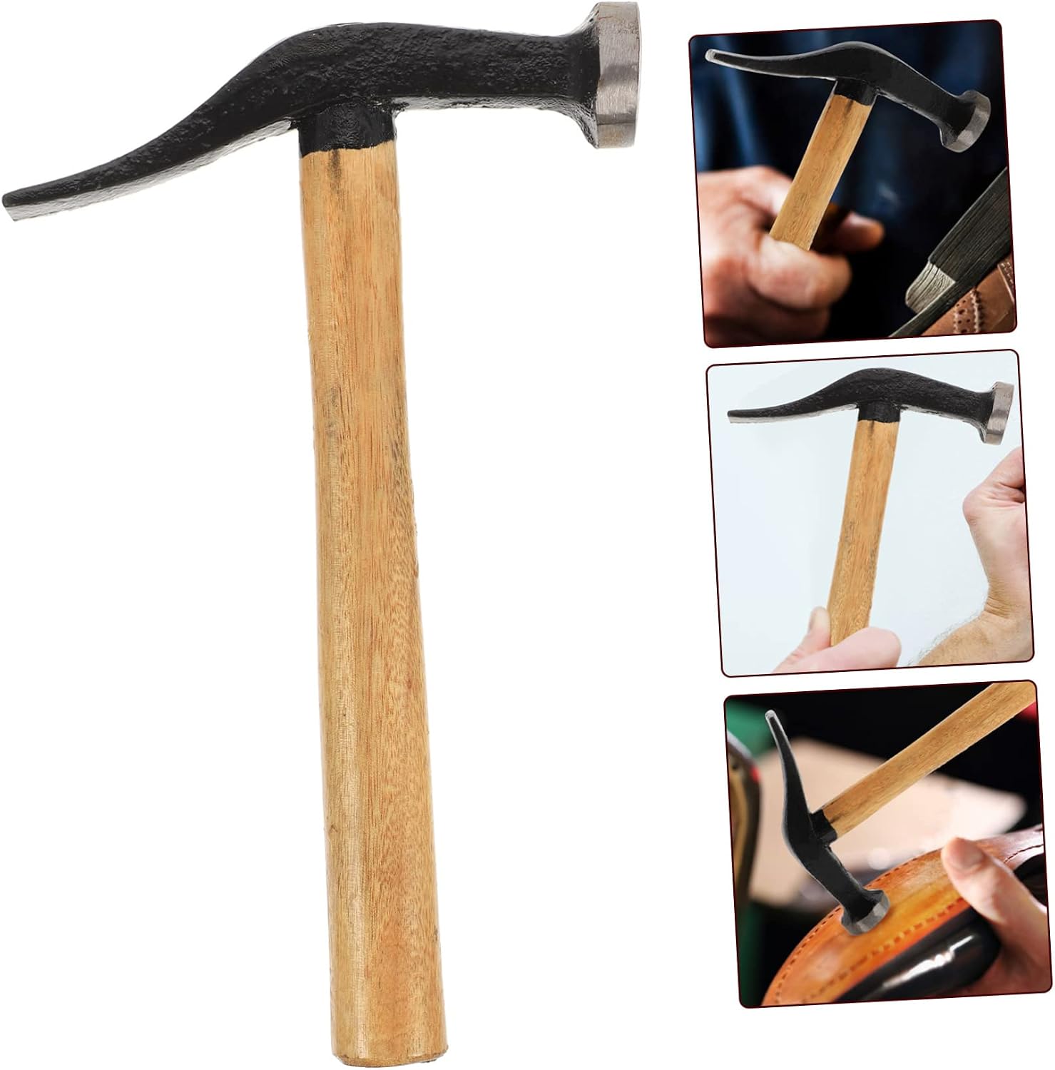 Wooden Handle Hammer for Shoe Repair Multi-function Tool for Carpenters Contractors Long-lasting