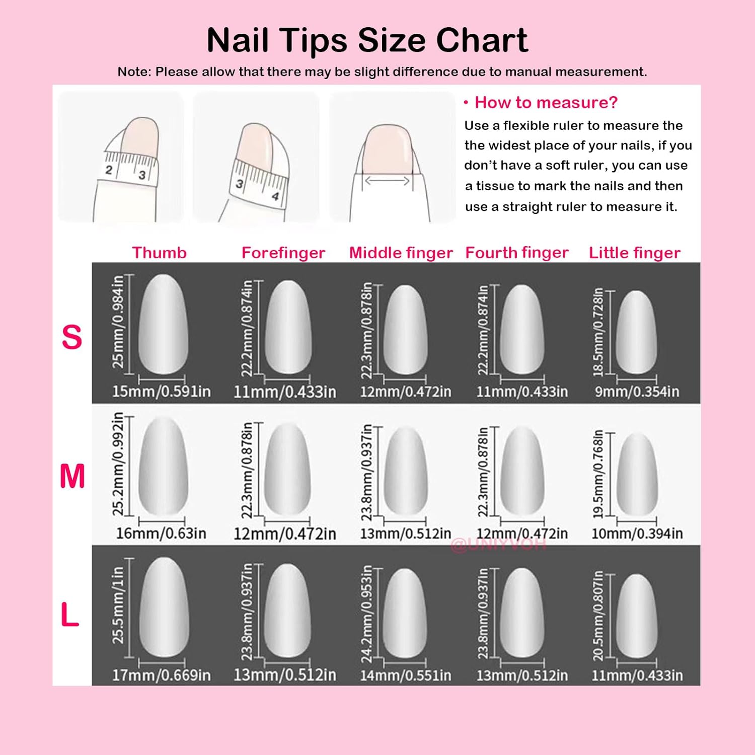 Almond Press on Nails Handmade Medium Long/Stiletto 3D Flower Fake Nail with Designs, Women Reusable False Nails (French Tip Silver, S)