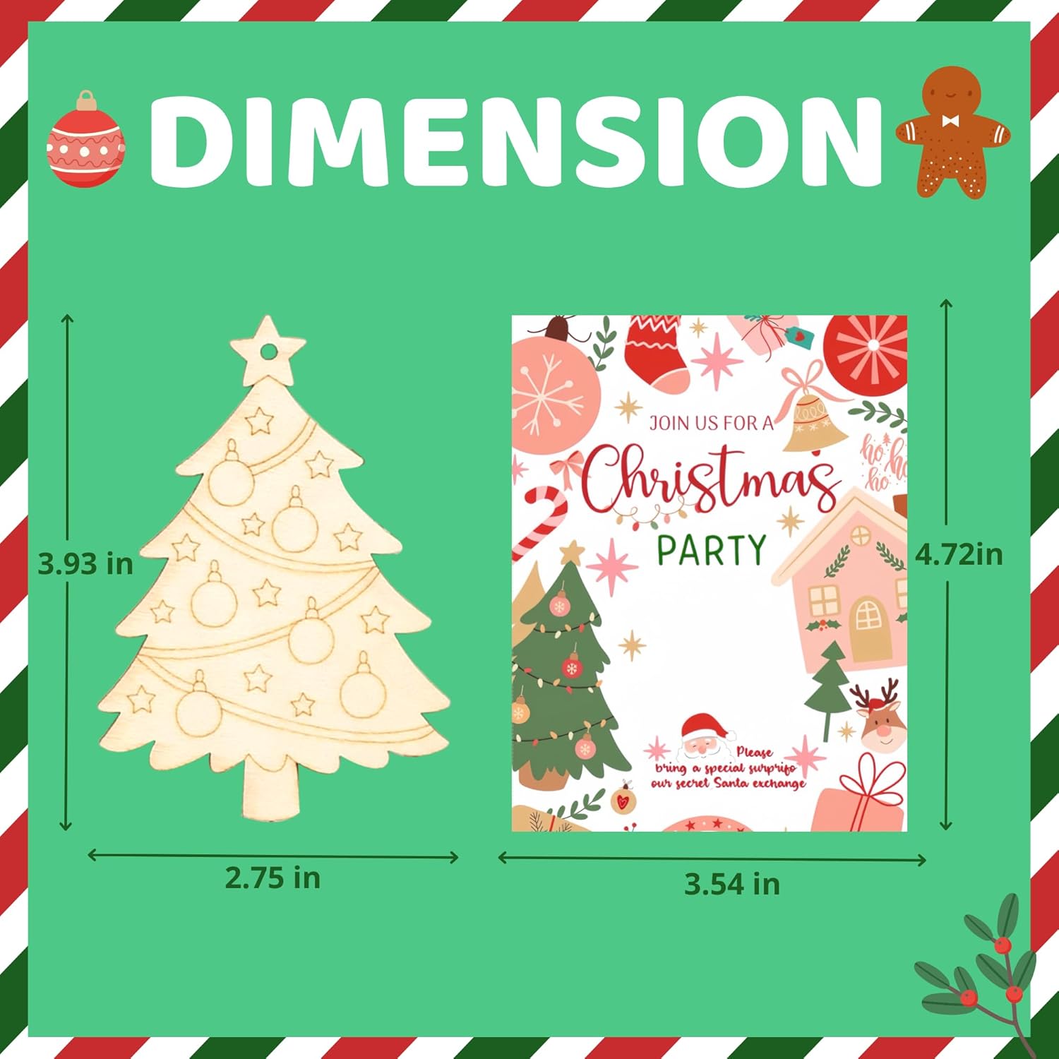 GEECOZYLIFE Christmas Crafts for Kids - 24 Pcs DIY Christmas Ornament Painting Kit - Wooden Santa, Tree & Reindeer Crafts, Stocking Stuffers Toys & Party Supplies