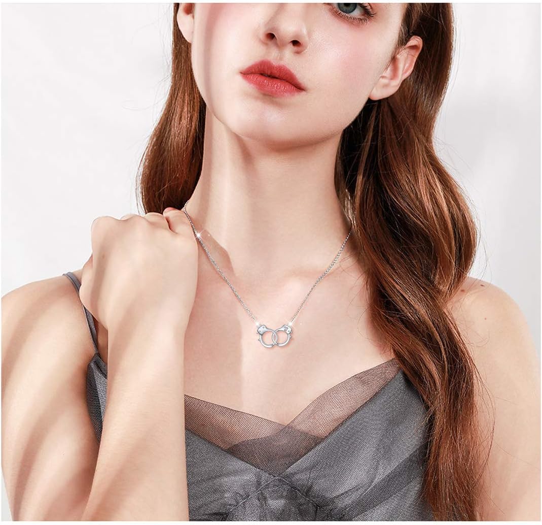 DAOCHONG S925 Sterling Silver Handcuffs Necklace Pendant for Women - Image 2