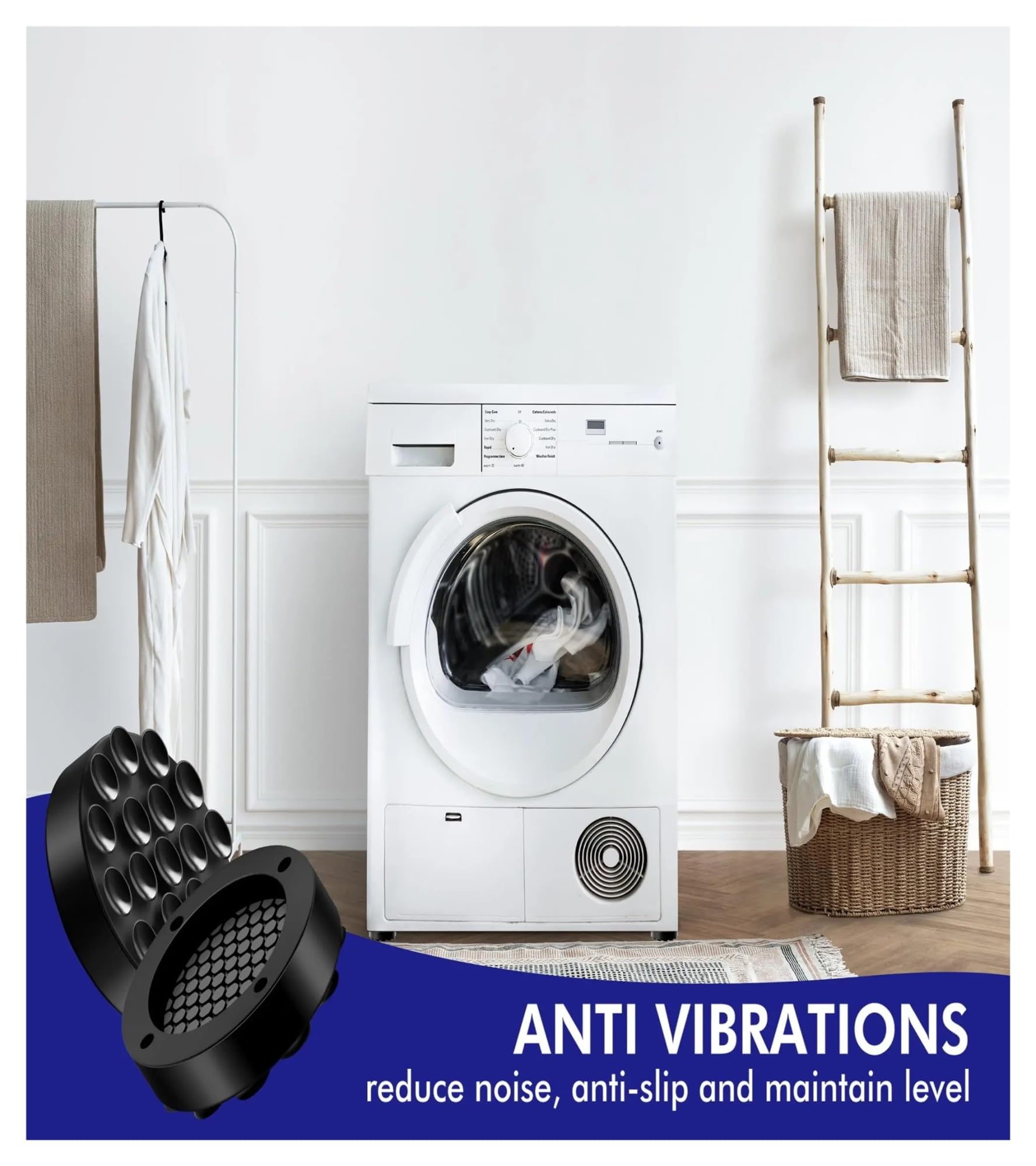 Pies antivibración de 4/8 piezas, almohadillas de ventosa for lavadora/secadora | 8PCS