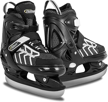 Nattork Adjustable Kids Ice Skate for Boys Girls Adult, Soft Padding and Reinforced Ankle Support Ice Hockey Skates for Beginners