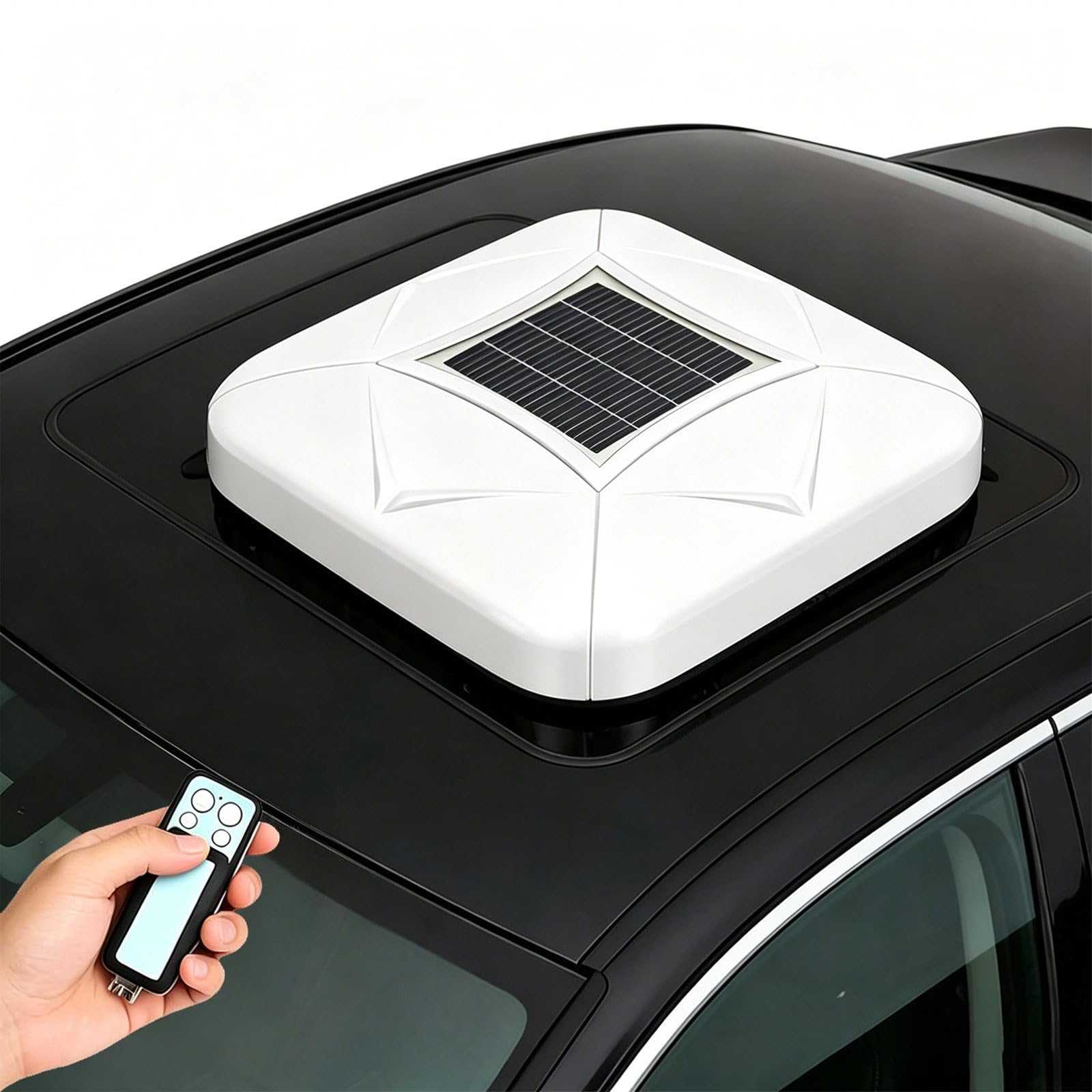 AETEREOS Car Cover Solar Charging, Fully Automatic Outdoor Car Cover Portable Sun and Weather Shelter, Intelligent Remote Control Electric Shrinkage Car Window Covers White-YXL