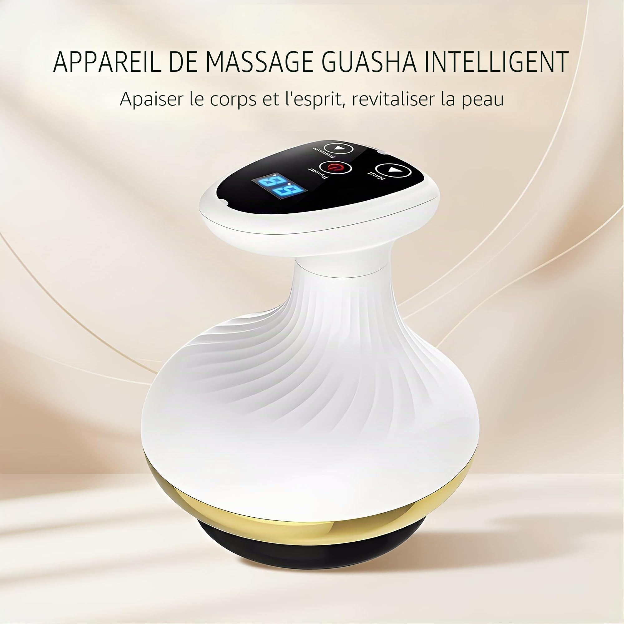 Masseur de cellulite 4 en 1, appareil de massage sous vide avec 9 niveaux de thérapie thermique et LED rouge-bleu, appareil anti-cellulite pour raffermissement du corps, drainage lymphatique