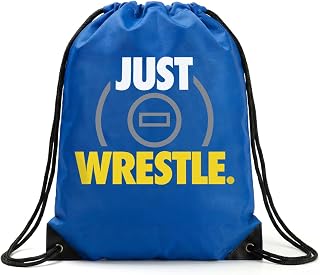 ChalkTalkSPORTS Wrestling Drawstring Bag - Just Wrestle - Royal