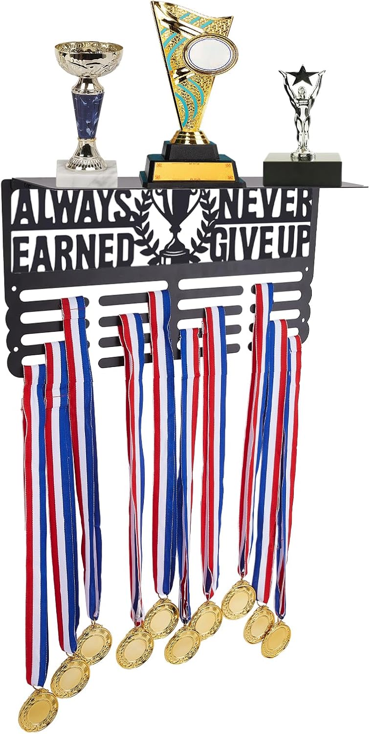 SUPERDANT Medal Hanger Display Medal Holder Shelf Iron Medal Hanger Holder Display Wall Mount Decorative for Bedroom Livingroom