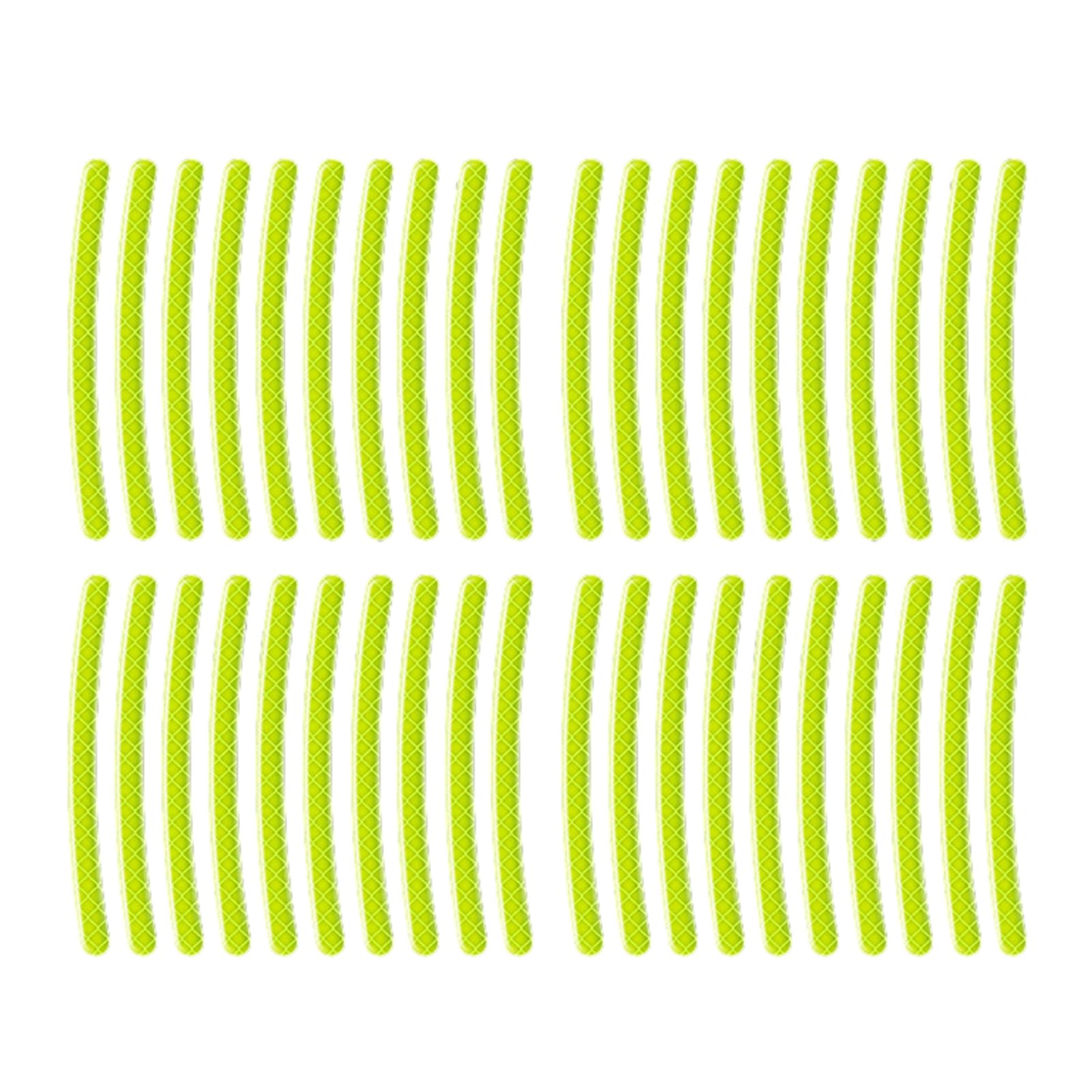 sugerou 20 Pack Reflective Wheel Stickers for Car Rims – Prismatic PVC Rim Tape for Night Visibility, Pre-Cut Safety Decals for 13-22 Inch Wheels Green 40pcs