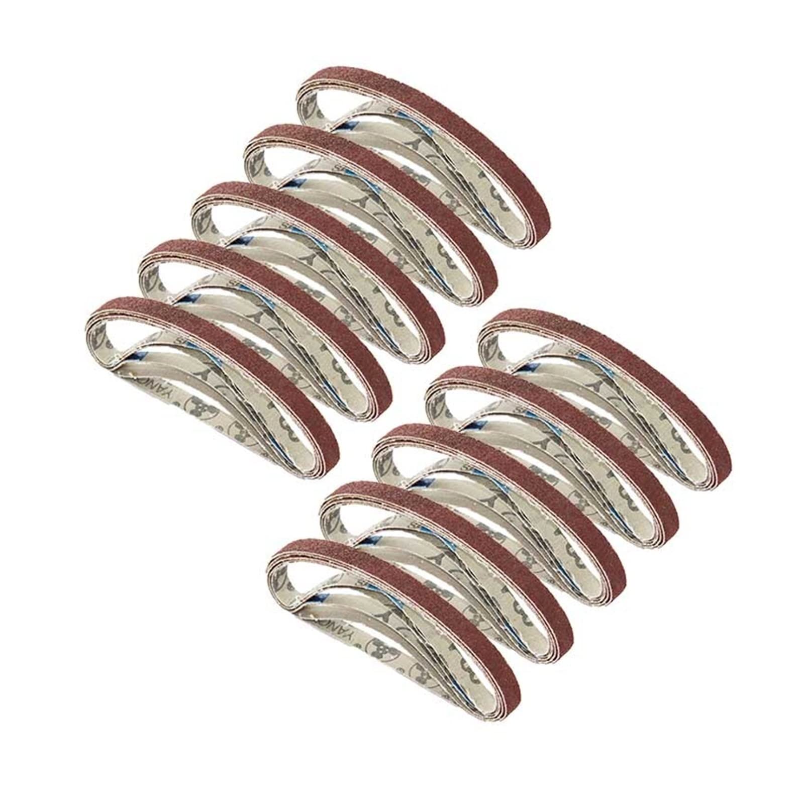 Pas szlifierski 50 sztuk 10x330mm pasy szlifierskie szlifierka taśmowa 3/8 "x 13" Cal Grit 60 80 120 240 do szlifierki taśmowej akcesoria elektronarzędzi(Grit 60)