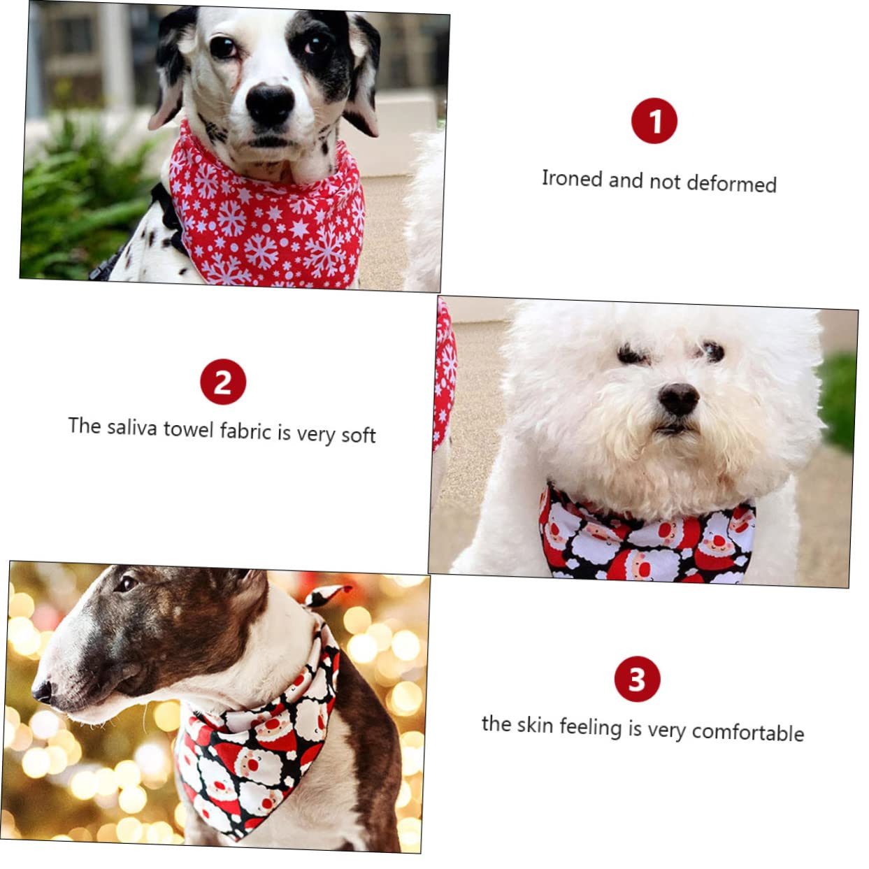minkissy 2 Juegos de Bufandas Triangulares de Material para Perros Bandanas Navideñas para Mascotas Baberos para Perros 4 Unidades X 2