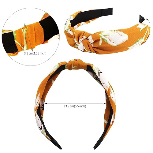 Vista 84 de VELSCRUN Diademas anudadas para mujer, 12 unidades, diadema ancha, estilo bohemio, turbante, banda elástica para el cabello, accesorios