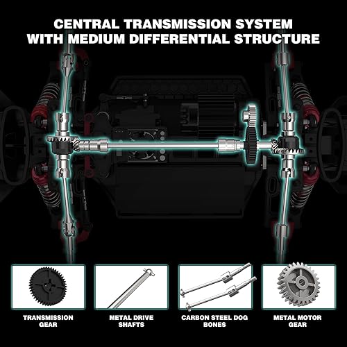 Miniatura 7 de Hosim Autos RC sin escobillas 114 para adultos, batería 3S 50 mph coche RC rápido impermeable 4x4 todo terreno todoterreno de alta velocidad RC