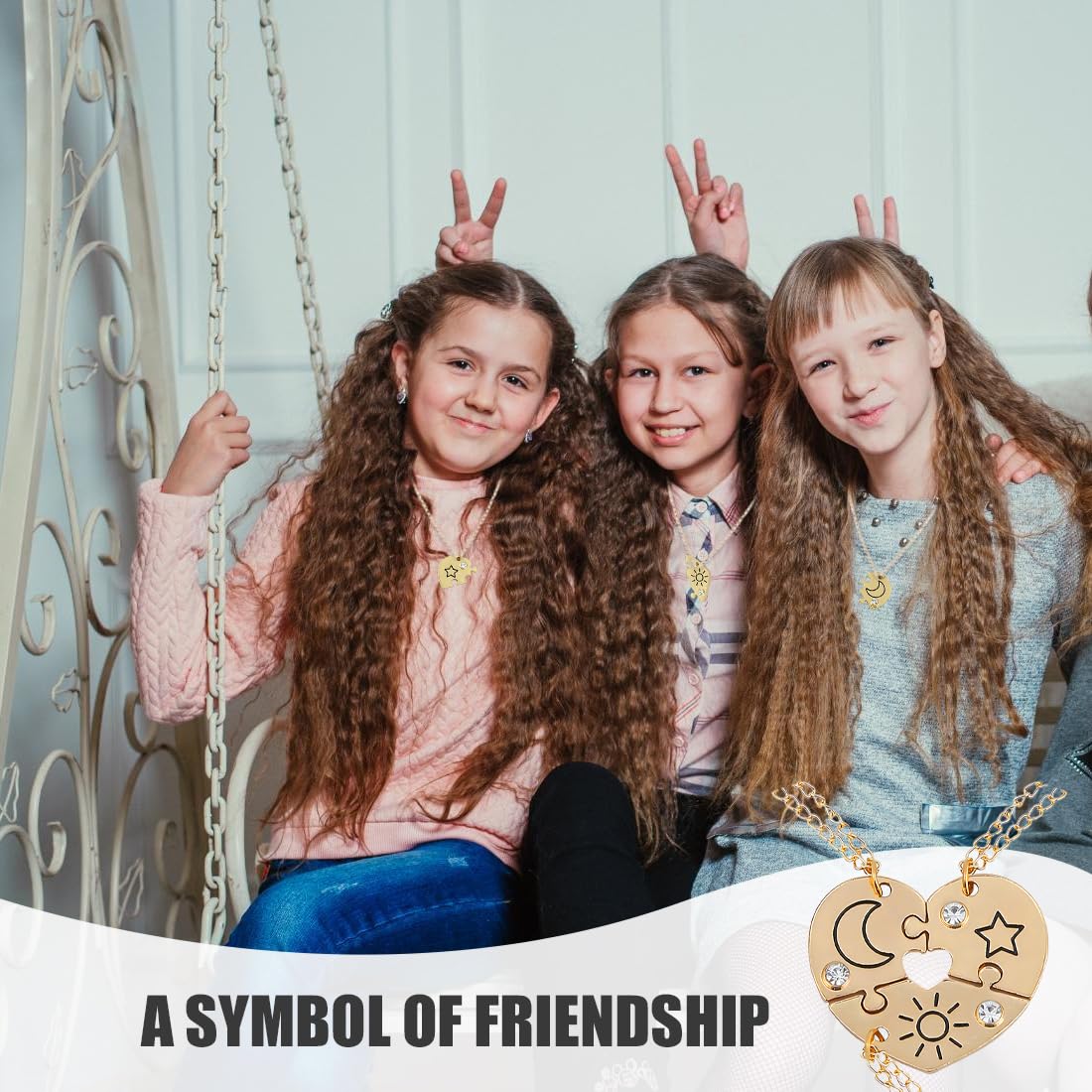 3 szt. Naszyjnik BFF Przyjaźń Naszyjnik Najlepsi przyjaciele na zawsze Dziewczyny Prezent Urodzinowy Wisiorek Łańcuch Prezent