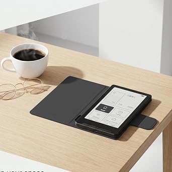 ZhaoCo Xteink X4用マグネット式ケースブックフォリオカバー、ブラック。