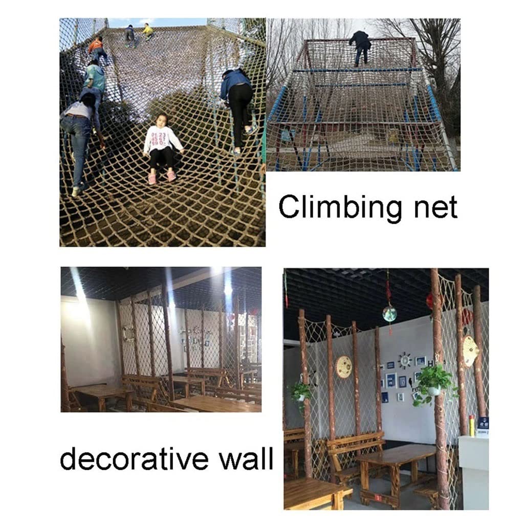 Langlebiges Hanfnetz – Juteseil, Gartenzaunnetz für Outdoor-Dekoration, Vogelschutz und Klettersport für Kinder (6 mm dick, 2 x 4 m)
