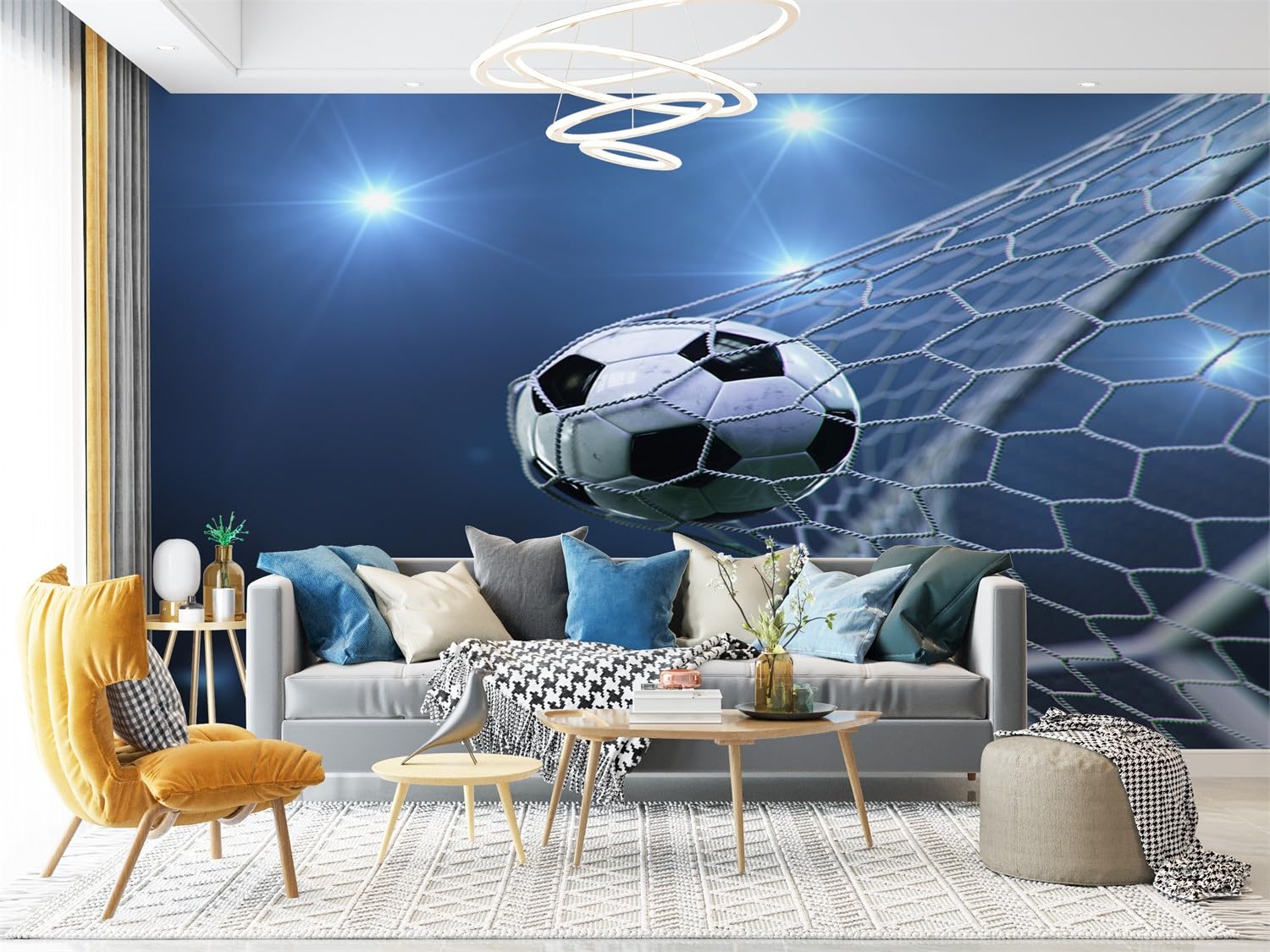 Amazon.co.jp: SJYHNB 壁紙壁画 サッカースポーツ 3D写真壁紙モダン