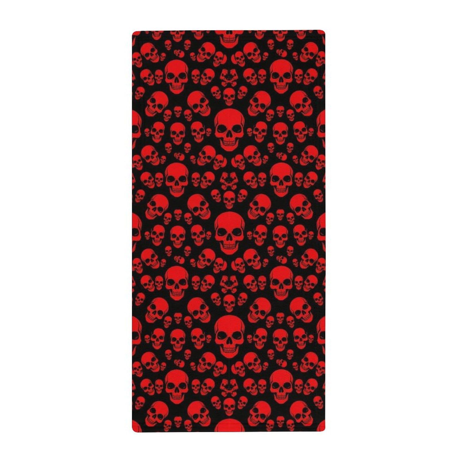 Anceky Luxury Gym Towels for Face & Body, Red Fire Sugar Skull Absorbent Quick-Dry Towels, Spa & Yoga Approved