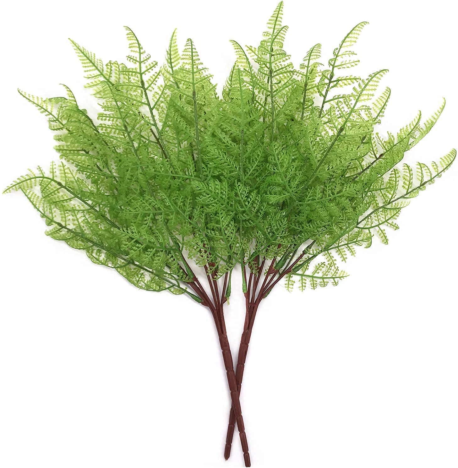 asky Artificial Plants Fake Fern Greenery Shrubs Bushes Grass Home Garden Outdoor Decor DIY (Fern Leaves/ 2 Pack)