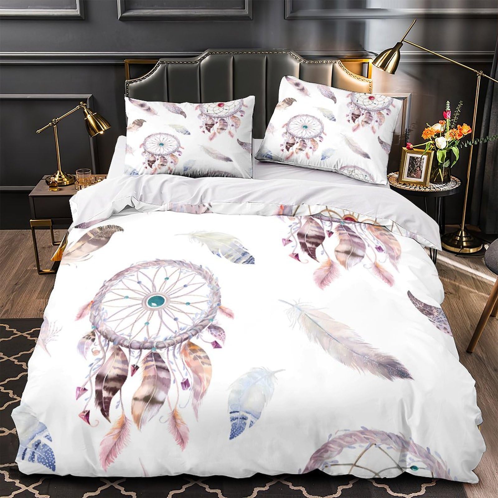 Parure de lit aquarelle haut de gamme avec housse de couette libellule hypoallergénique