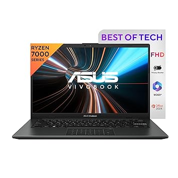 ASUS Vivobook Go 14, AMD Ryzen 5 7520U,Thin & Light Laptop (AMD Radeon iGPU/16GB RAM/512GB SSD/FHD/14/60Hz/42WHrs/Windows 11/M365 Basic (1Year)*/Office Home 2024/Mixed Black/1.38 kg) E1404FA-NK5542WS - image, photos
