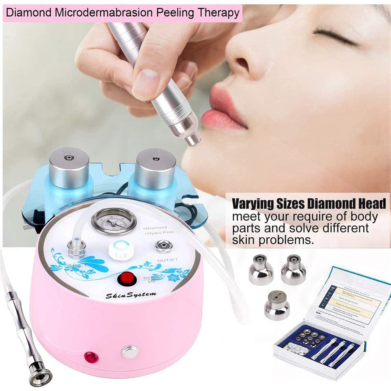 Machine De Dermabrasion Diamantée 2 En 1, Petite Bulle Machine De Microdermabrasion Au Diamant Rajeunissement De La Peau Machine De Beauté De Resserrement De La Peau De Lifting