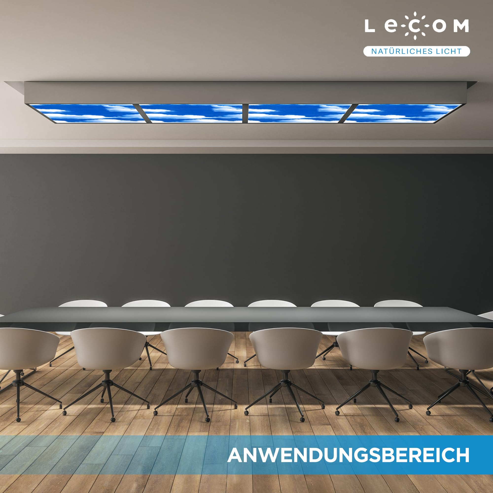 LECOM LED Panel 62x62 3D Sky Wolkendecke Himmel Tageslicht Rasterleuchte