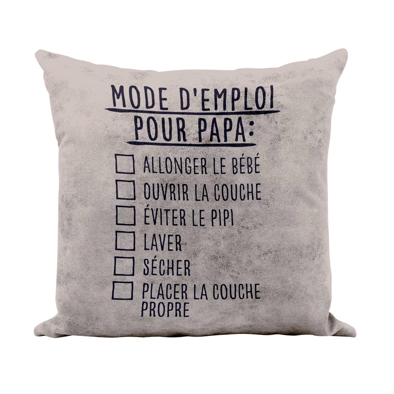 Coussin blague papa similicuir camel : confort lombaire et entretien facile
