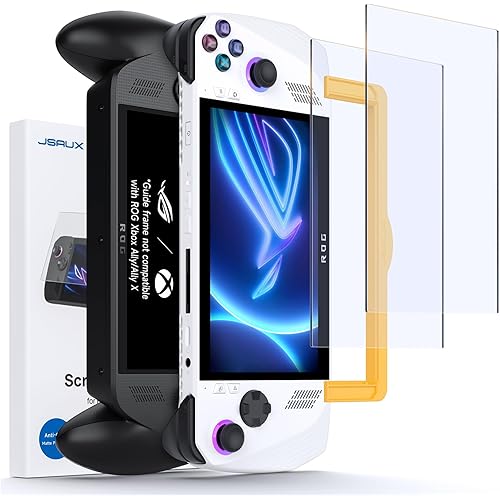JSAUX Anti-Glare Screen Protector for ROG Xbox Ally/ROG Xbox Ally X (2025) / ROG Ally 2-Pack, Matte 9H Hardness Tempered Glass with Guide Frame, 7" Anti-Scratch Screen Protector for ASUS ROG Ally X