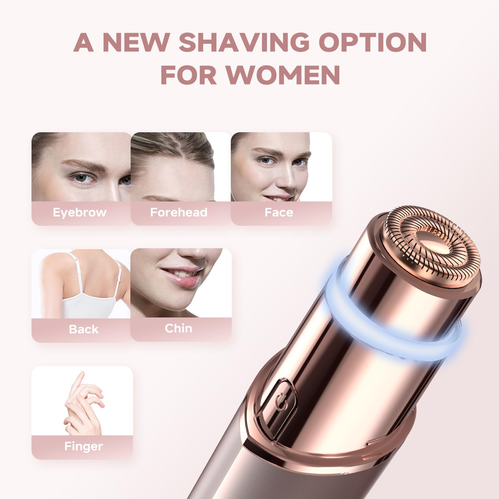 Gurelax Facial Hair Remover for Women 2-in-1 Hair Removal Device, (Luxury) Face Hair Remover for Women Chin Face - Image 2