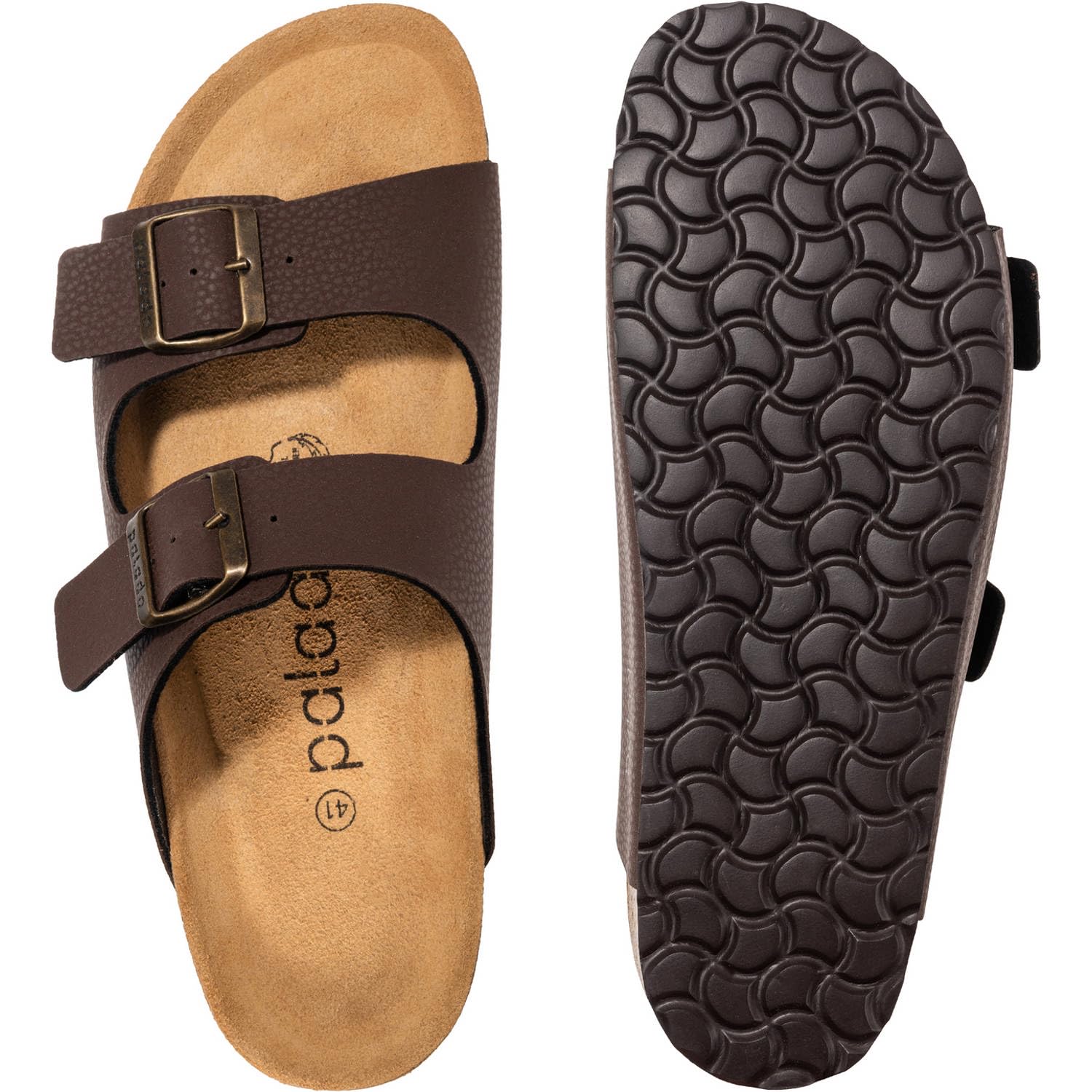 Palado Pantoletten Herren Korfu – gefertigt in Spanien – Veloursleder-Decksohle – ergonomisches Weichfußbett – mit verschiedenen Prägungen – EVA-Sohle