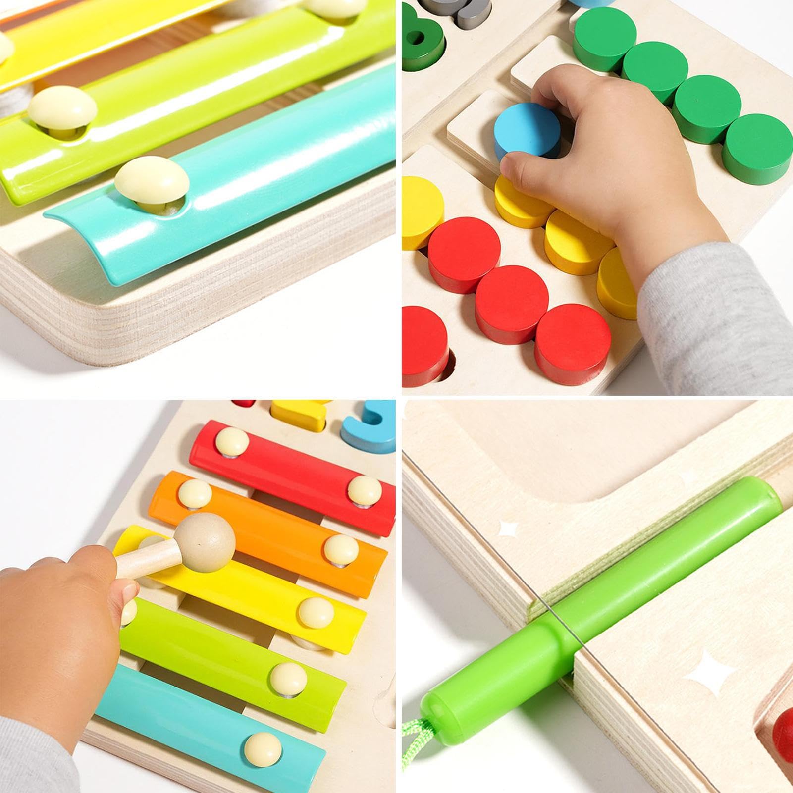 Giochi Di Incastri Per Bambini Labirinto Sensoriale Con Perline In Legno Da | Giocattolo Educativo Multifunzione Per Asilo Casa Viaggi