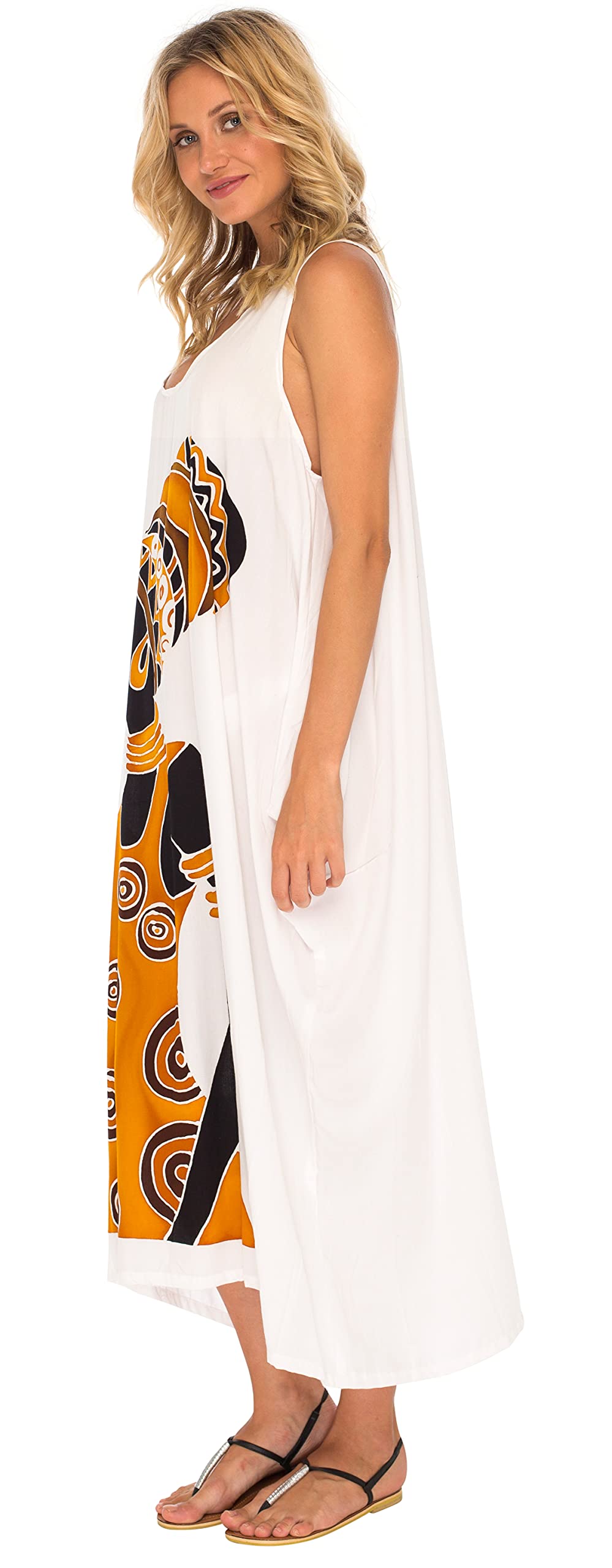 SHU-SHI - Vestido Largo sin Mangas para Mujer - Ideal para la Playa - Tallas Grandes