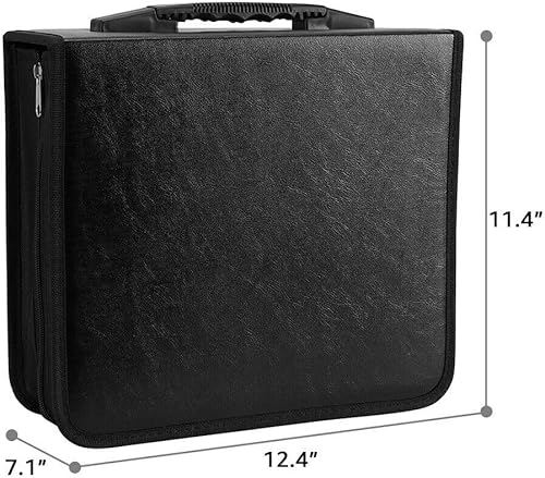 Miniatura 3 de JNTKE Estuche de almacenamiento para CD y DVD, capacidad de 520 unidades, soporte de almacenamiento de DVD con cremalleras, portátil grande para