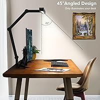Vista 5 de Micomlan 36W Bright Led Desk Lamp with Clamp, 47 Inches Long Architect Desk Lamp Home Office, Dimmable Table Light with Remote Adjustable Monitor